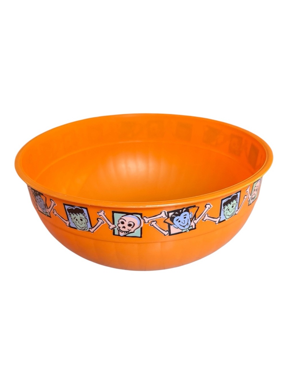 Vintage Packerware Orange Halloween Candy Bowl with Character Border
